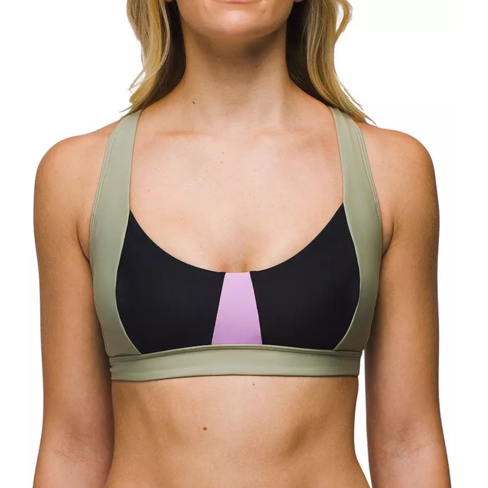 PrAna Tulum Bikini Top - Black Color Block